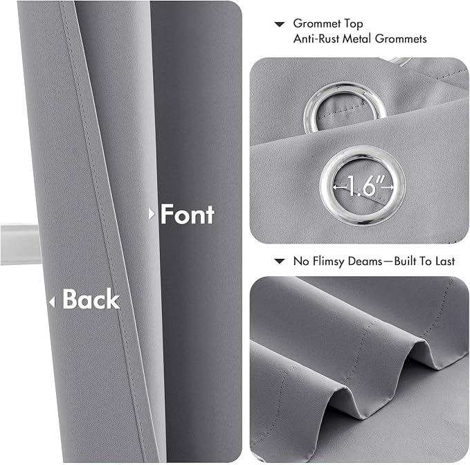 MIULEE Blackout Curtains for Bedroom Living Room 2 Panels, Thermal Insulated - Image 4