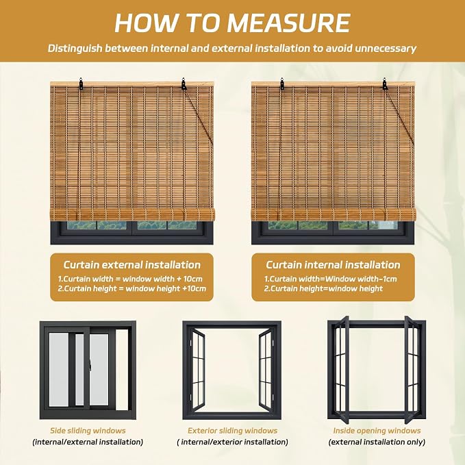 Natural Bamboo Blinds for Interior Windows 36 Wide - Image 7