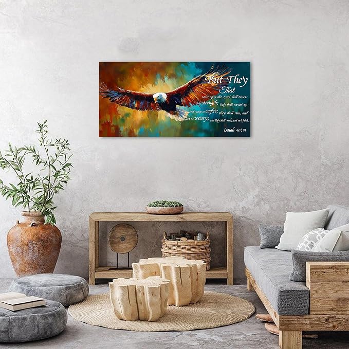 Christian Wall Art Eagle Decor Isaiah 40 31 Wall Art Bible Verse Wall Decor - Image 5