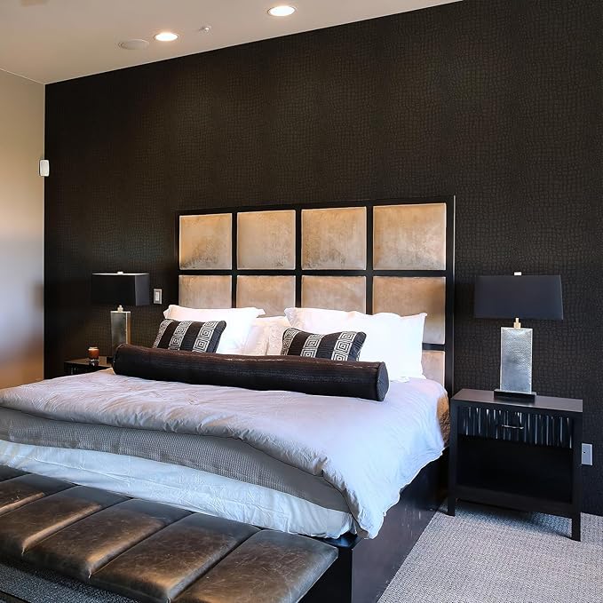 Zeeko Black Peel and Stick Wallpaper 17.3" x 394" Removable Crocodile Wallpaper - Image 3