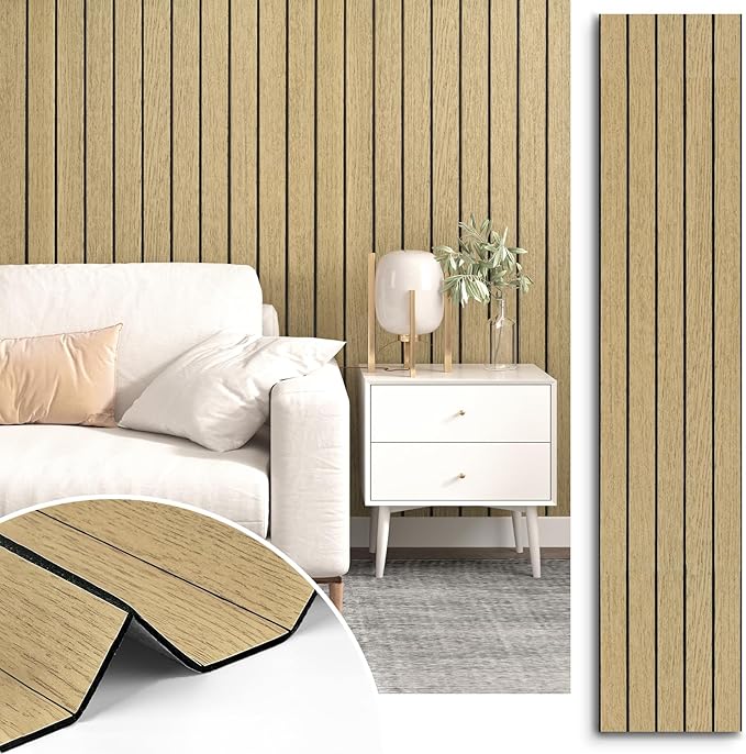 Peel and Stick Beige Wood Panels by STICKEEP