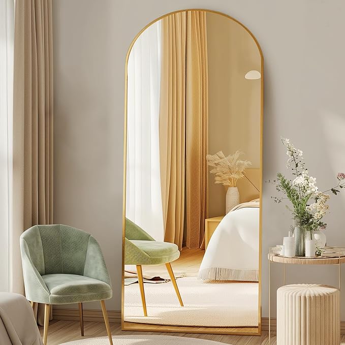 DUMOS 64"x21" Arched Full Length Floor Mirror, Full Body Mirror by DumosLifestyle