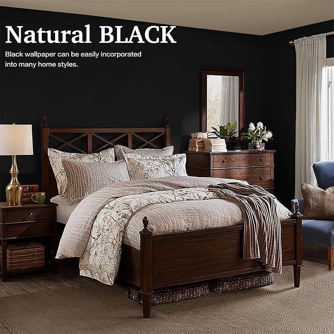 Dimoon 17.7''x118'' Peel and Stick Wallpaper Black Contact Paper - Image 7