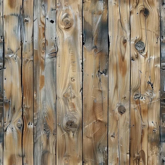 FLFK Rustic Wood Wallpaper, Peel and Stick Wood Grain Wall Mural by FLFK