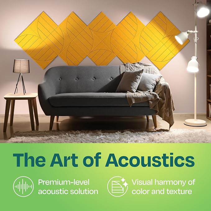 Acoustic Panels 12-Pack Soundproof Wall Panels 12"x12"x0.4" Decorative Sound - Image 2