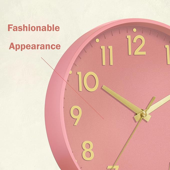 Mosewa Wall Clock 12 Inch, Battery Operated Silent Non-Ticking Modern Analog - Image 9