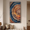 Extra Large Framed Vertical Tree Ring Wall Art by Cuspin
