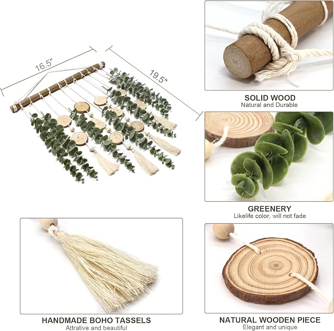 Artificial Eucalyptus Wall Decor Fake Greenery Leaves Stems Wall Hanging Plants - Image 4