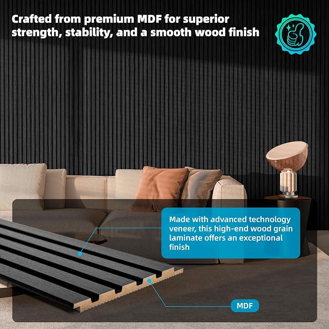 Art3d 6-Piece Wood Slat Panels for Stylish Interior Decor and Ceiling Decoration - Image 2