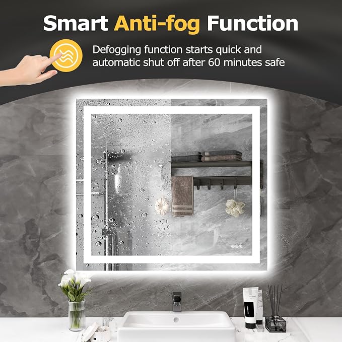 Hivone 40X36 LED Bathroom Mirror - Image 6