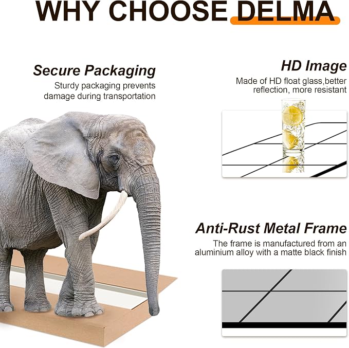 Delma Wall Mirror, Decorative Wall Art, Large Mirror - Image 4