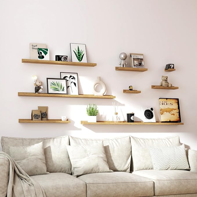 Floating Shelves for Wall Decor, Wall Mounted Wood Storage Shelf for Bedroom - Image 7