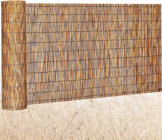 Barydat 1 Pcs 3 x 16.4 ft Reed Fence Roll, 85% Shade Bamboo Privacy Screen by home