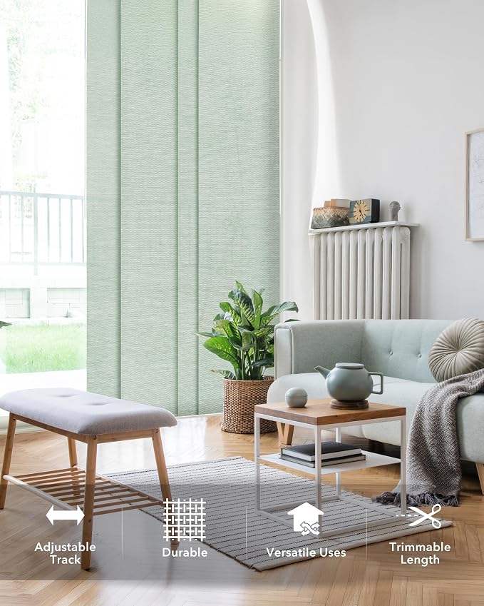 GoDear Design Adjustable Sliding Panel Track Sliding Glass Door Blinds 45.8"- - Image 2