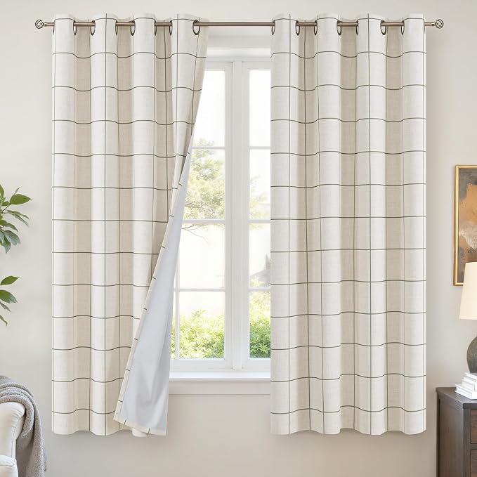 Lajode Linen Blackout Curtains for Bedroom by Lajode