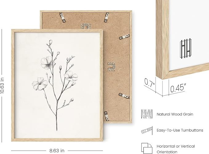 HAUS AND HUES Grey Floral Wall Art - Image 3