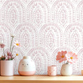 EeeComing Pink Peel and Stick Wallpaper Boho Wall Paper Peel and Stick Modern by EeeComing