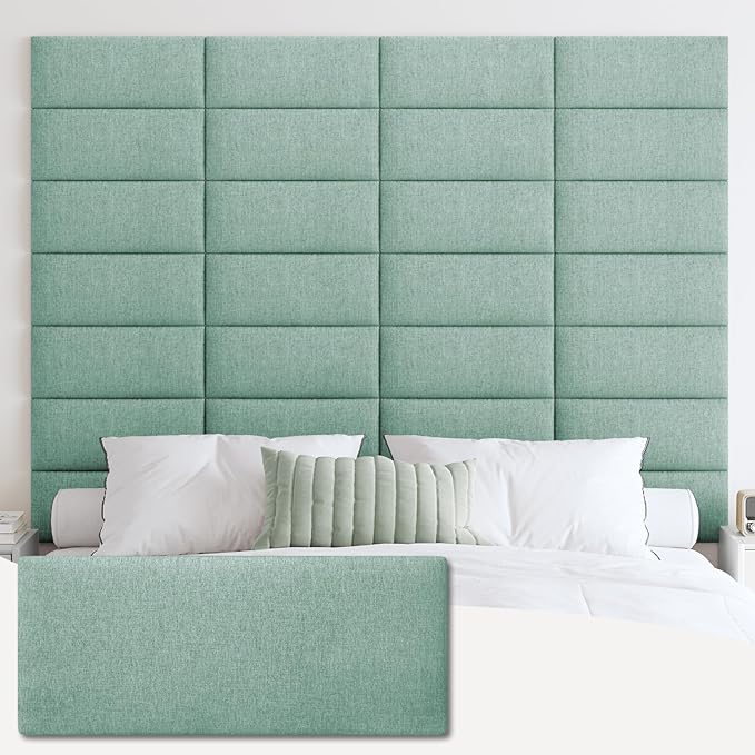 IFNOW Upholstered Wall Mounted Headboard, 3D Soundproof Wall Panels Peel and by IFNOW