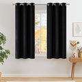 NICETOWN Short Faux Linen Black Blackout Curtains 63 inches Long by NICETOWN