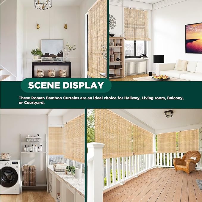 Bamboo Blinds for Interior Windows, Custom Roller Shades for Indoor Window and - Image 6