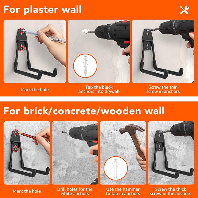 42 Pack Garage Hooks with Anti-Slip Coating Heavy Duty Wall Mount Hooks - Image 4