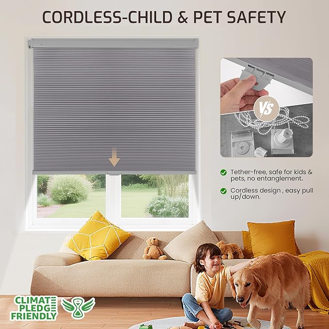 Grandekor No Drill No Tools Cordless Cellular Shades, UV Protection Privacy No - Image 4