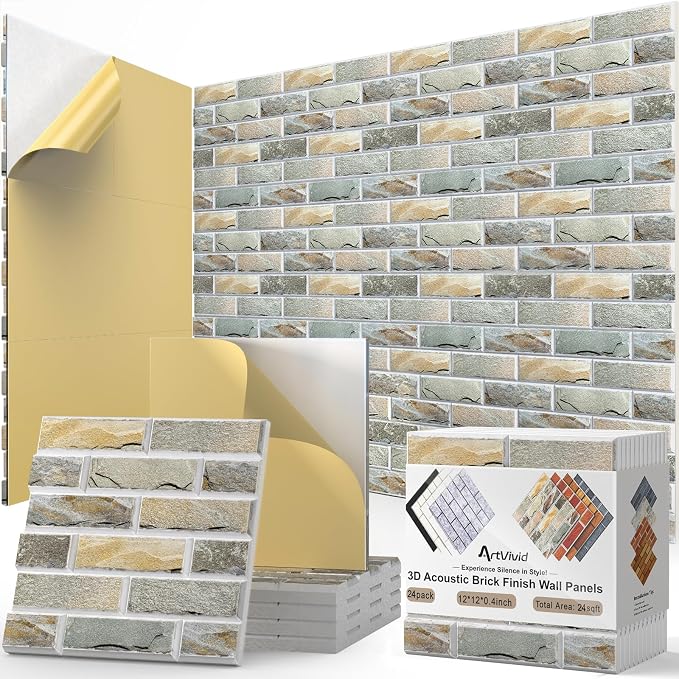 24Pack Acoustic Panels, High Density Soundproof Wall Panels, Sound Absorbing by ArtVivid