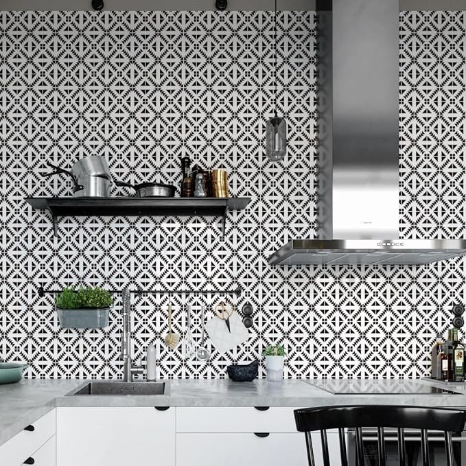 Jeweluck Black and White Peel and Stick Wallpaper Black and White Removable - Image 5