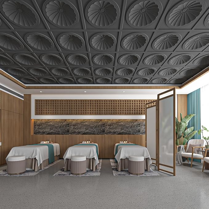 Art3dwallpanels Ceiling Tiles 12 Pack Drop Ceiling Tiles, 24 x 24 Inch High - Image 7