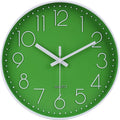jomparis Modern Office Green Decor Wall Clock 12" Silent & Non-Ticking Battery by JOMPARIS
