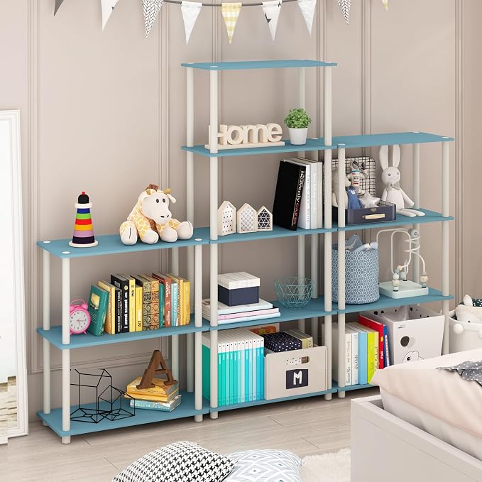 Furinno Turn-N-Tube 4-Tier Multipurpose Shelf Display Rack, Round Tubes - Image 2