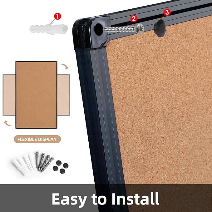 Extra Large Cork Bulletin Board 72" X 48", Wall Mounted Notice Pin Board - Image 7