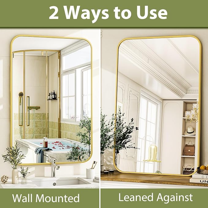 Easly 20 x 28 Inch Bathroom Mirror, Rounded Rectangular Vanity Mirror - Image 5