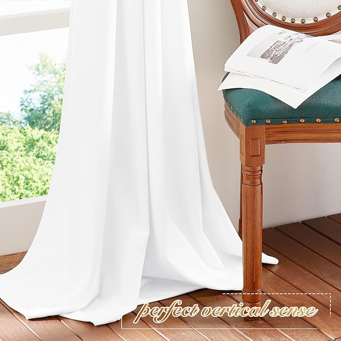 NICETOWN White Velvet Curtains 63 inches - Image 7