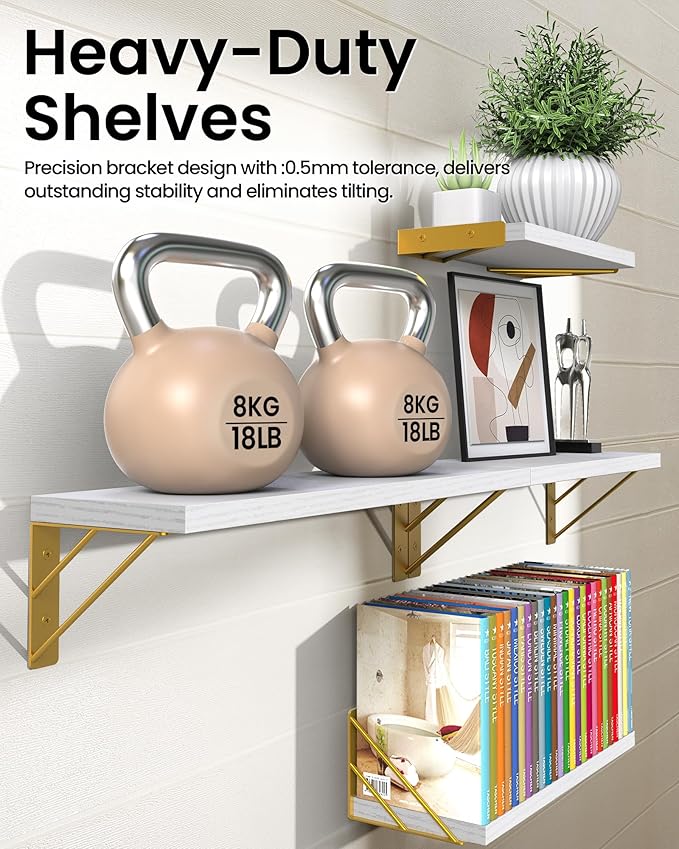 BAYKA Wall Shelves for Bedroom Decor, Floating Wall Shelf for Living Room - Image 4