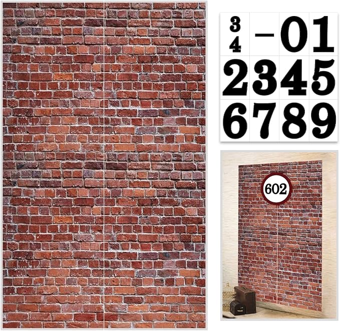 Brick Wall Party Backdrop, Wall Decoration, Curtains Door, Old Red Brick Wall by FHzytg