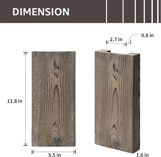 Wood Wall Planter Set of 2, Wood Wall Pocket - Image 5