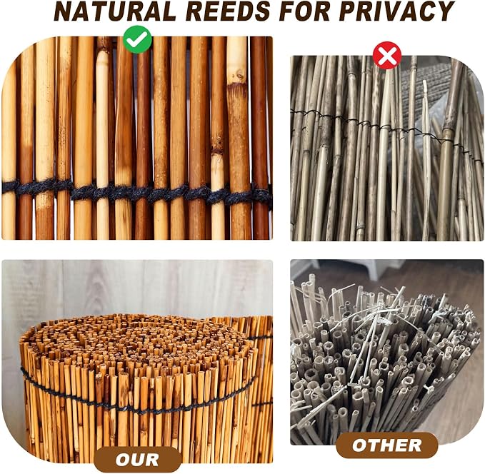 Reed Fencing Rolls, Patio Privacy Screen 5 Feet High, Decorative Bamboo Fence - Image 3