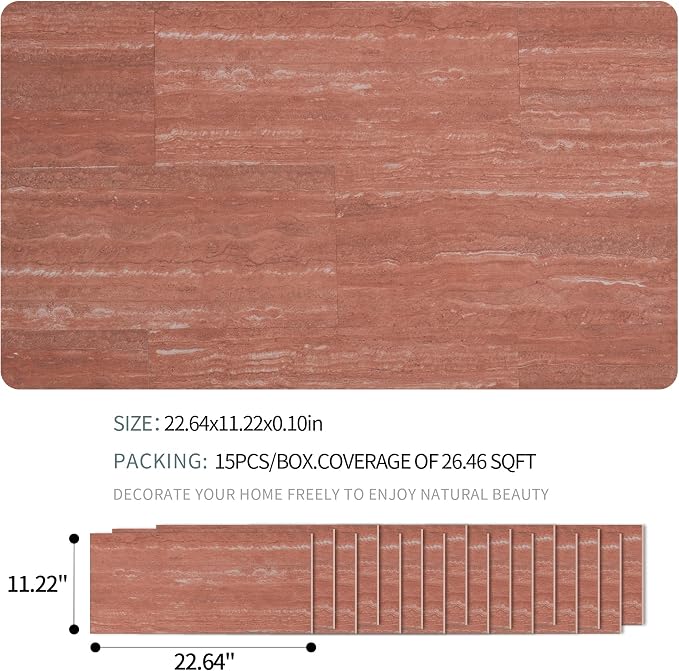 SINGULARWOOD 15pcs/26.46 sq ft Soft Stone Wall Tiles, Flexible Travertine Rock - Image 3