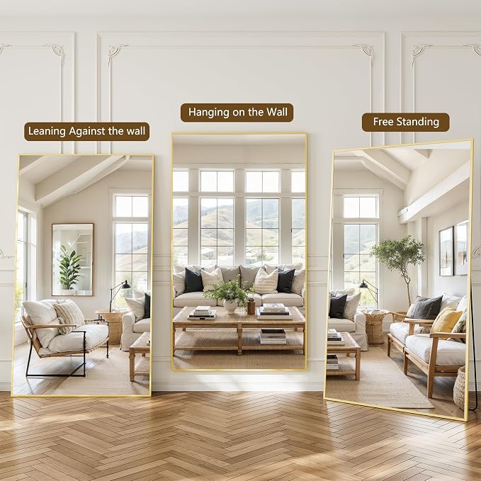Koonmi 77"x38" Floor Mirror Full Length, Bedroom Floor Body Mirror - Image 8
