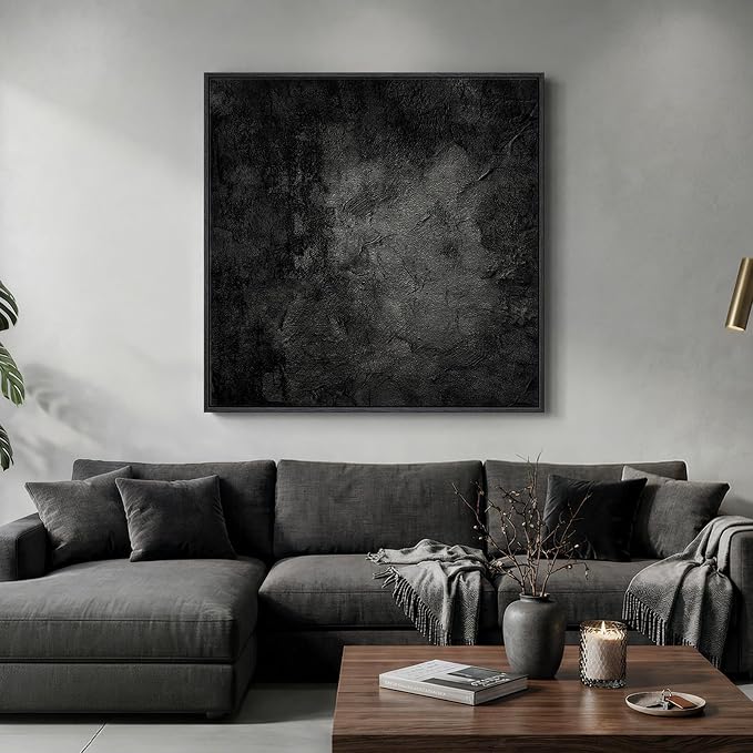 Extra Large Framed Black Abstract Wall Art - Image 4