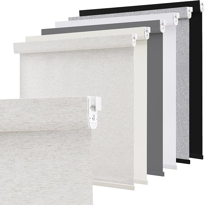 SUNOFF No Drill Tools Cordless Blackout Roller Shades Blinds by SUNOFF