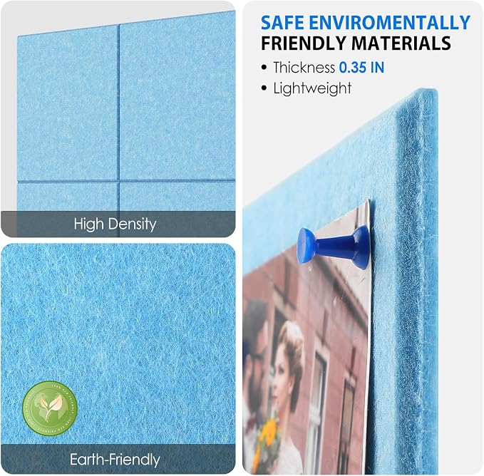 MaxGear Large Cork Board for Wall 36" x 24", 6 Pack Felt Wall Tiles - Image 3