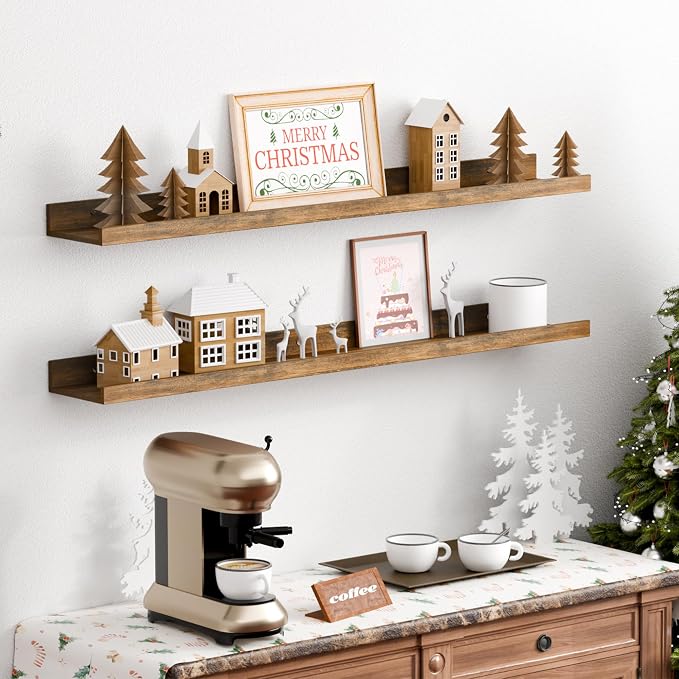 upsimples Floating Shelves for Wall, 35.5 Inch Shelves for Decor Storage Set of - Image 2