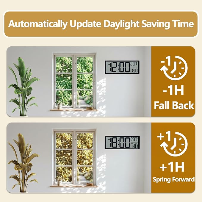 Maxstar Large Digital Wall Clock, Desktop/Wall Mounted - Image 4