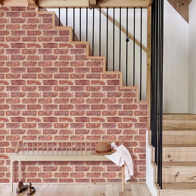 Commomy 10 Pcs Peel and Stick Brick Tile -11.8"X11.8" Small Size PVC 3D Faux - Image 9
