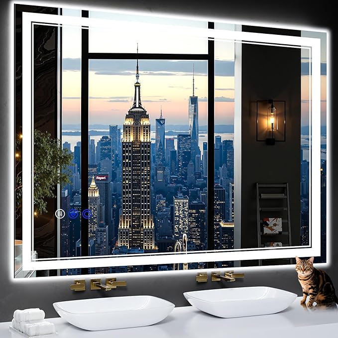 48"x36" LED Bathroom Mirror by INFINIGLASS