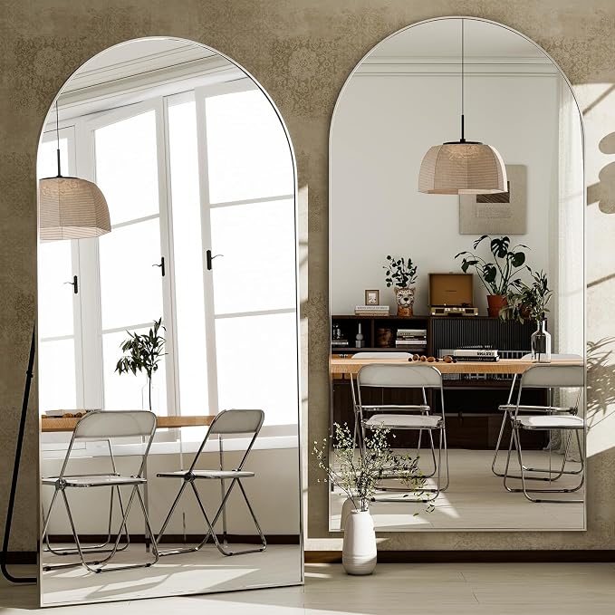 GLSLAND-34 x76 Arched Full Length Mirror-Oversize Floor Mirror Aluminum Alloy - Image 6