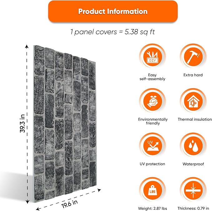 IZODEKOR 3D Wall Panels Brick Effect - Image 3