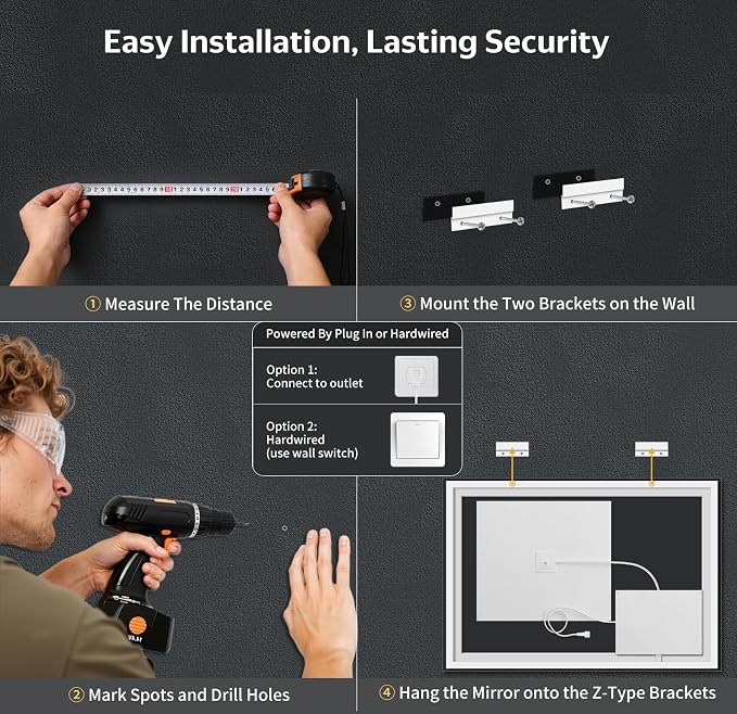55"x36" LED Bathroom Mirror - Image 9